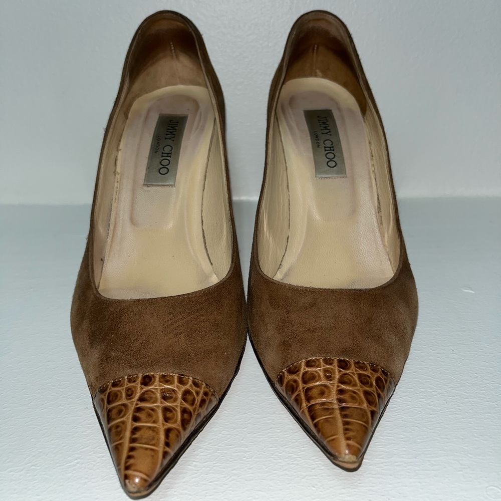 Jimmy Choo Brown Suede Heels - Picture 5 of 13